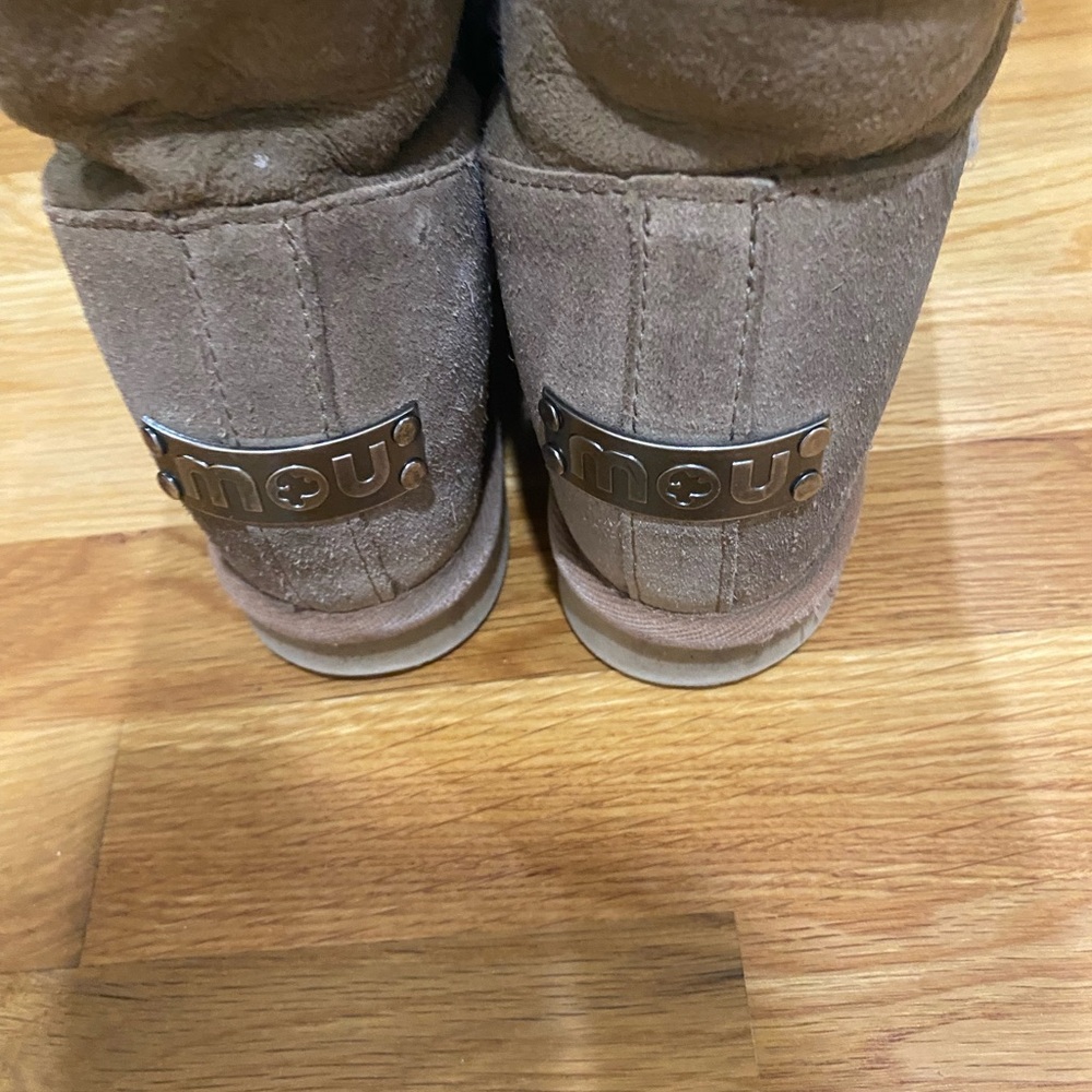Mou Brown Ankle Wedge Boots